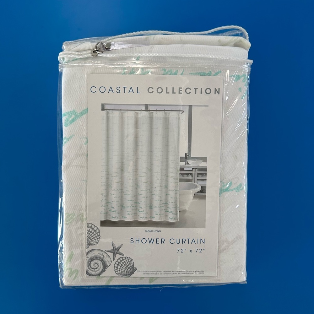 Coastal Collection Island Living shower curtain 🏝️🐚